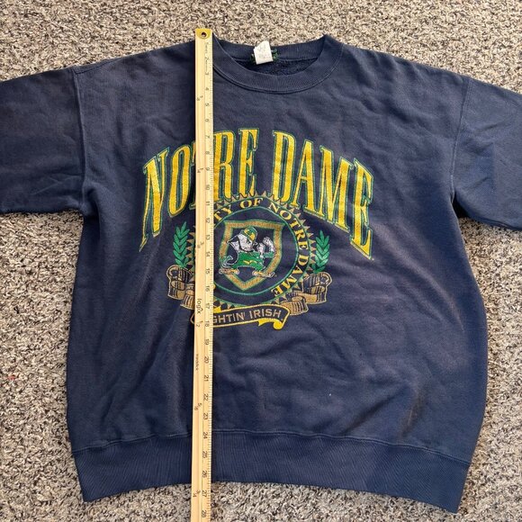 Vintage Notre Dame Fighting Irish Sweatshirt XL Home Team Advantage Navy Cotton - Picture 4 of 7